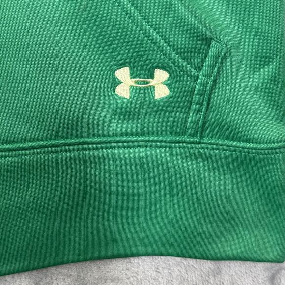 Under Armour Hoodie Sweatshirt Mens Medium Green Pullover Semi-Fitted Fleece - Picture 4 of 8